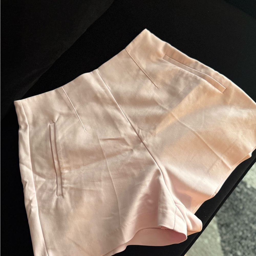 Zara Pink High Waist Shorts with Luxurious Sheen